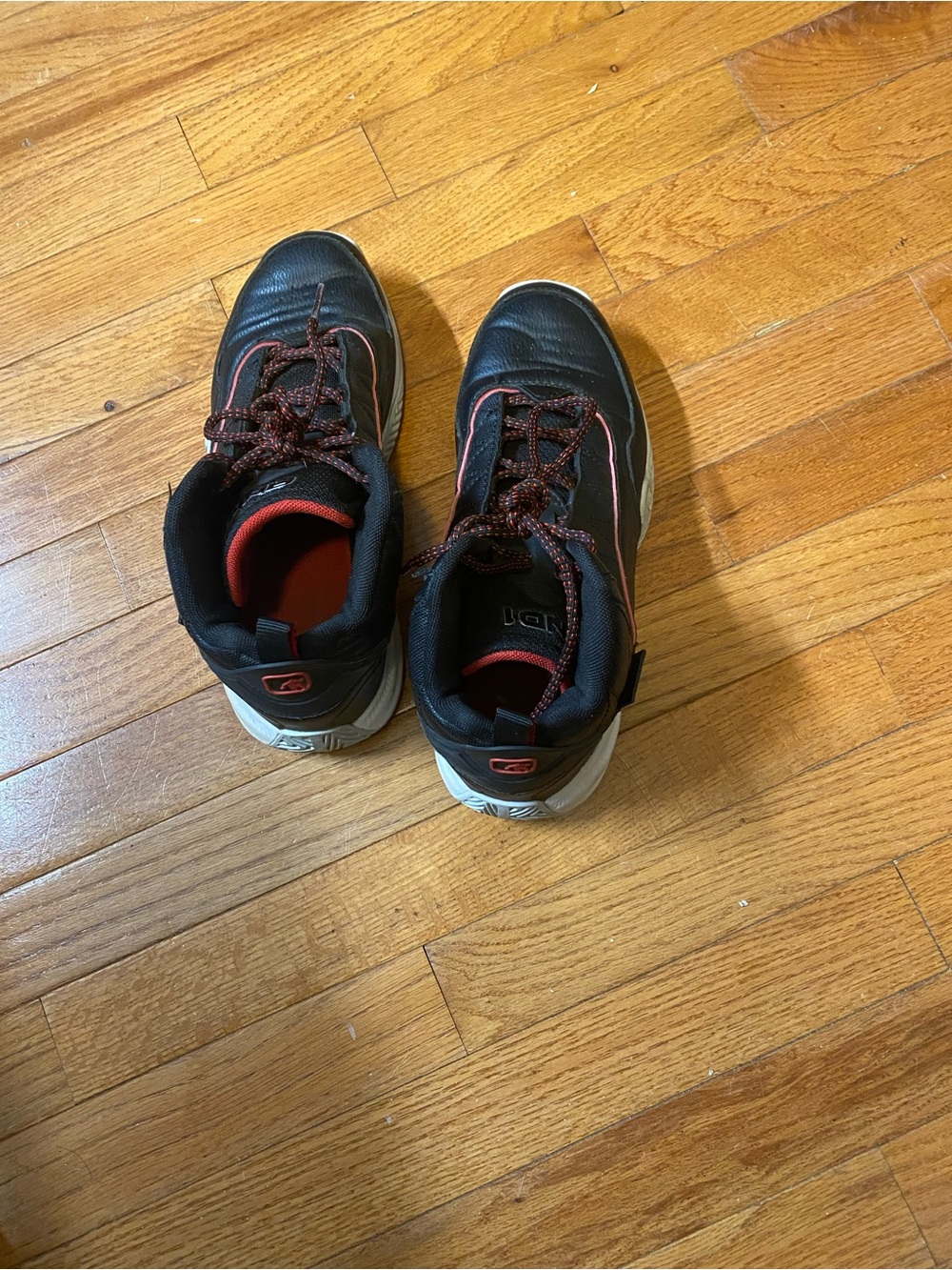 Men's Black Athletic Sneakers with Red Accents